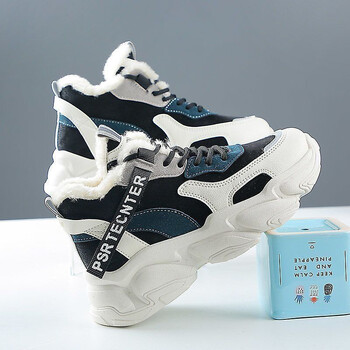 Pantofi de damă din bumbac, pantofi sport casual îngroșați din catifea de iarnă 2023, pantofi noi și populari pentru tătici, pantofi de damă versatili și la modă