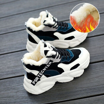 Pantofi de damă din bumbac, pantofi sport casual îngroșați din catifea de iarnă 2023, pantofi noi și populari pentru tătici, pantofi de damă versatili și la modă