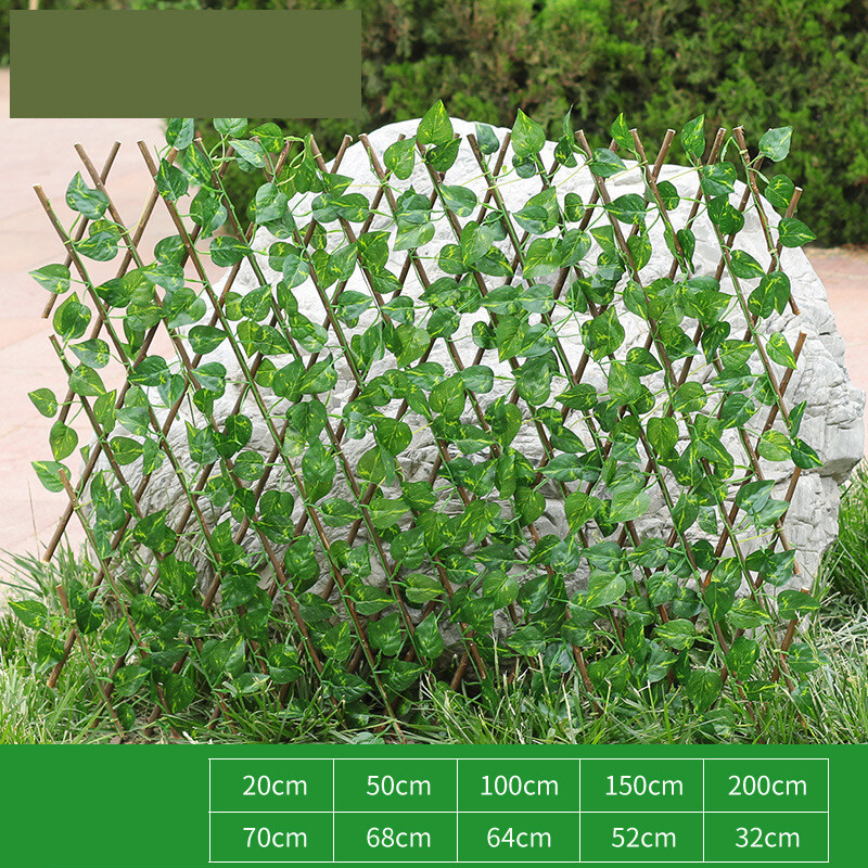 Tvoros imitacija, ištraukiama tvora, dirbtinės gėlės ir žali lapai, lauko kiemo siena, apsauginis turėklas, dekoratyviniai augalai, blokuojantys lapus