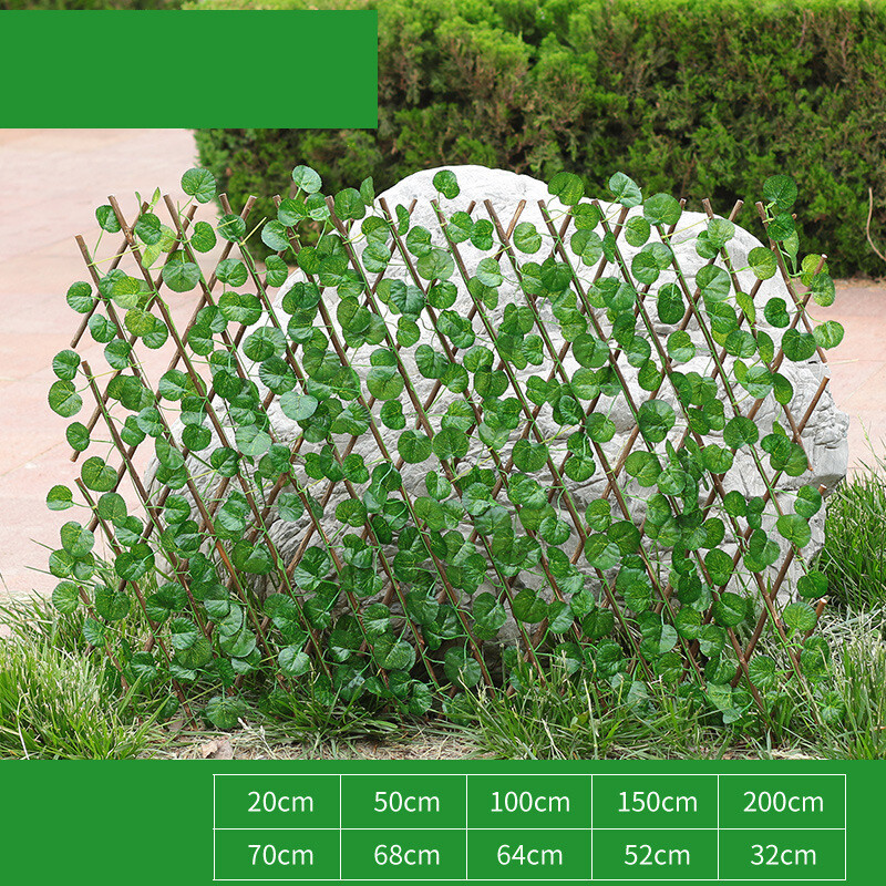 Tvoros imitacija, ištraukiama tvora, dirbtinės gėlės ir žali lapai, lauko kiemo siena, apsauginis turėklas, dekoratyviniai augalai, blokuojantys lapus