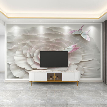 3D reljefiniai prancūziškų gėlių tapetai, televizoriaus fonas, svetainės tapetai, miegamojo tapetai, sienų danga, fototapetai