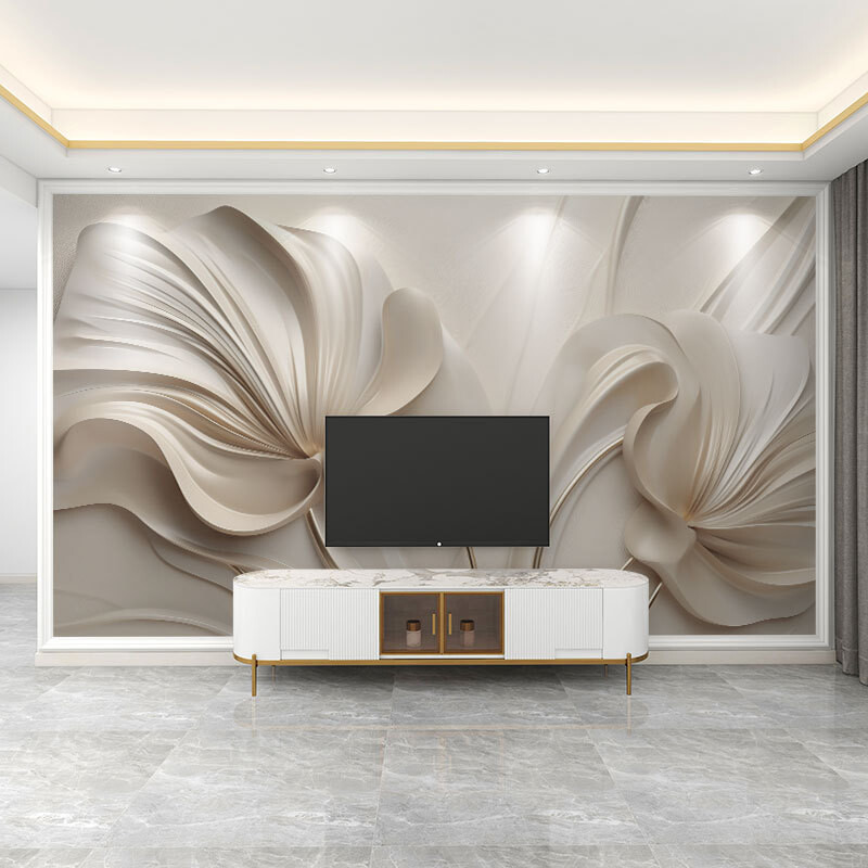 3D reljefiniai prancūziškų gėlių tapetai, televizoriaus fonas, svetainės tapetai, miegamojo tapetai, sienų danga, fototapetai