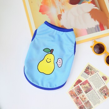 Lemmikloomariided koertele ja kassidele, koomiksiprintidega, puuviljavest, päikesekaitsekreemiga päikesekaitsekostüüm karvade väljalangemise vastu, riided väikesele koerale, kaisukarule, bichonile, suveks