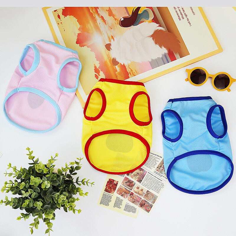 Lemmikloomariided koertele ja kassidele, koomiksiprintidega, puuviljavest, päikesekaitsekreemiga päikesekaitsekostüüm karvade väljalangemise vastu, riided väikesele koerale, kaisukarule, bichonile, suveks