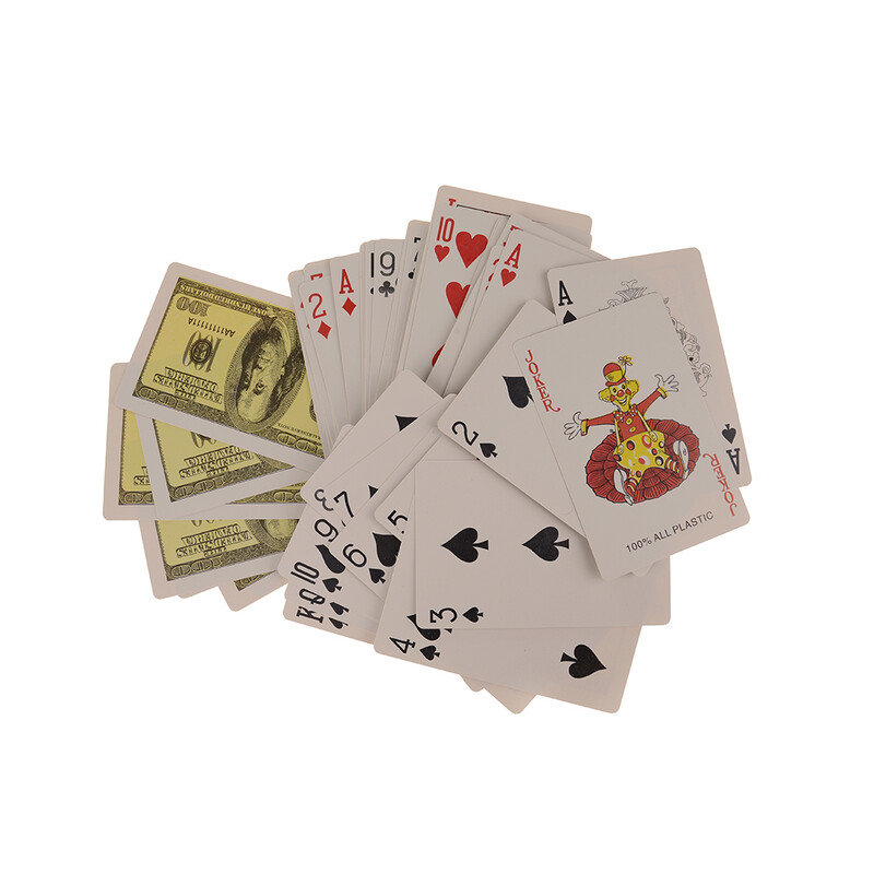 Карти за игра, 100 доларова банкнота, Картонени, Многоцветни