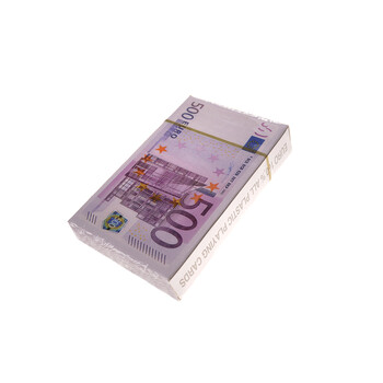 Карти за игра, имитиращ банкнота от 500 euro, Картонени, Многоцветни