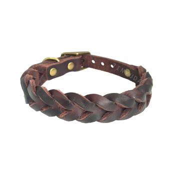 Vintage ehtsast nahast kaelarihm, lemmiklooma kaelarihm, koera kaelarihm, koera kaelarihm, kaelarihm, vasikanahk, punutud rohekaspronksises värvitoonis