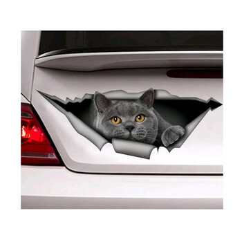 Naljepnice za auto s crnim koker španijelom, metalne poderane naljepnice, vodootporne, za kućne ljubimce, pse, smiješne naljepnice, bijele vipet