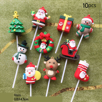 Kalėdinio torto papuošimas su kedru, 10 vnt. briedžiu, Kalėdų Seneliu, apskritimu, sniego seniu, palaiminimu, krepšiu, papuošalais, sėkme, kate, Naujaisiais metais, įskiepiu