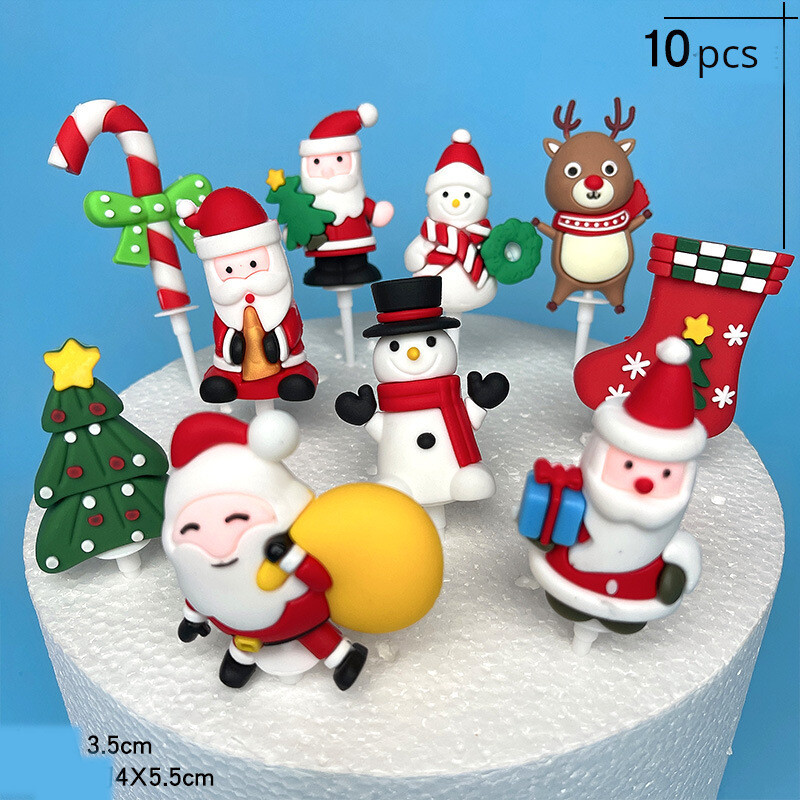 Kalėdinio torto papuošimas su kedru, 10 vnt. briedžiu, Kalėdų Seneliu, apskritimu, sniego seniu, palaiminimu, krepšiu, papuošalais, sėkme, kate, Naujaisiais metais, įskiepiu