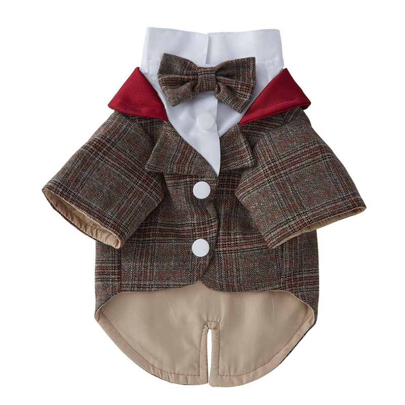 Sügisesed kaisukaru koerariided Uus polüester lipsuga mini koerakleit