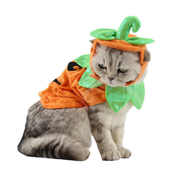 Kisállatruhák, Halloween, Tökfesztivál, Szellemfesztivál ruha, Kétrészes Tökös Kutyaruhák