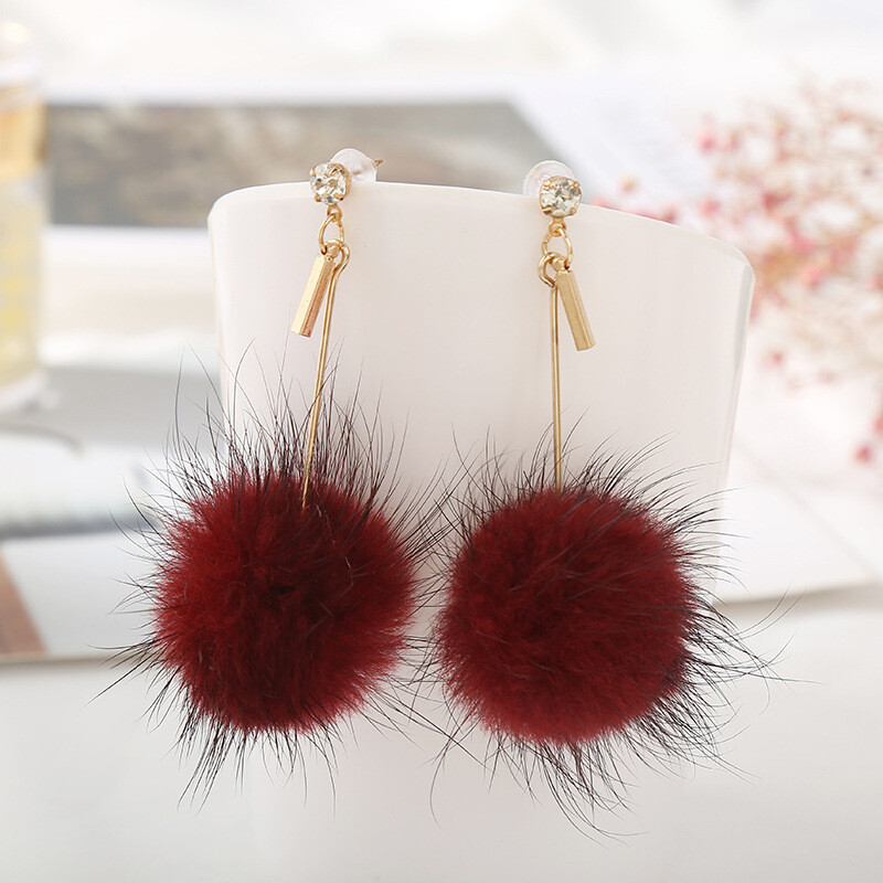 Korea disain, sügis-talvised nahkpallidega kõrvarõngad naistele 2023, uus stiil, moodne temperament, internetikuulsus, pikad nõelkõrvarõngad 