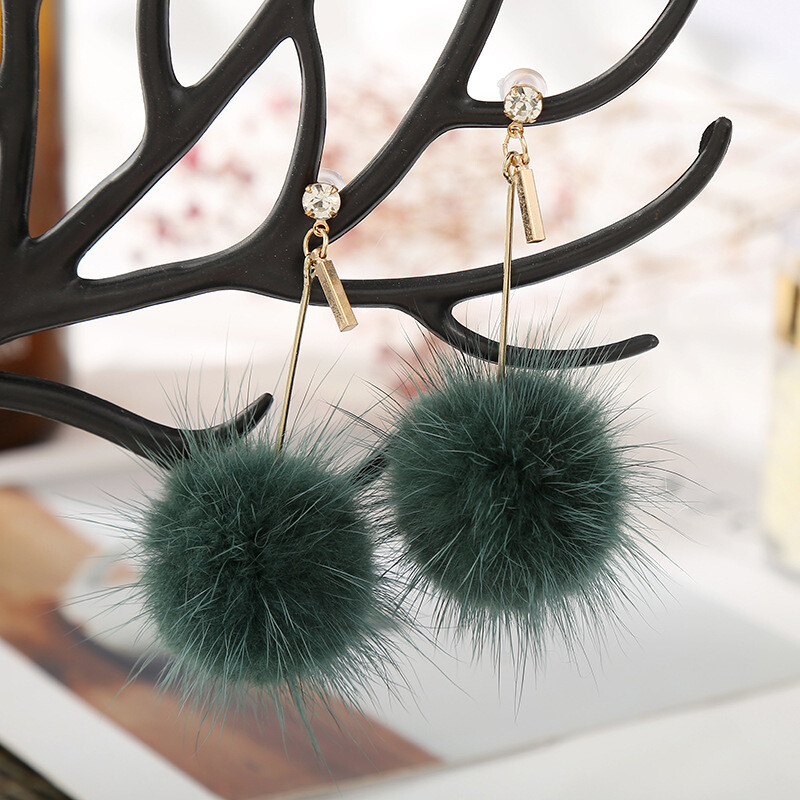 Korea disain, sügis-talvised nahkpallidega kõrvarõngad naistele 2023, uus stiil, moodne temperament, internetikuulsus, pikad nõelkõrvarõngad 