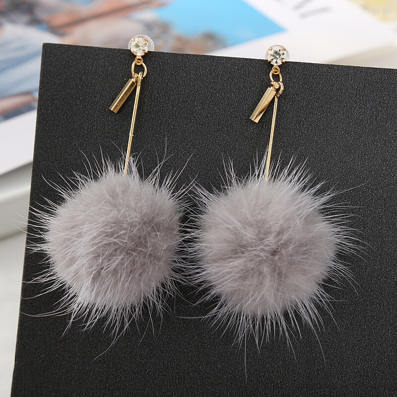 Korea disain, sügis-talvised nahkpallidega kõrvarõngad naistele 2023, uus stiil, moodne temperament, internetikuulsus, pikad nõelkõrvarõngad 