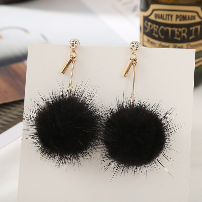 Korea disain, sügis-talvised nahkpallidega kõrvarõngad naistele 2023, uus stiil, moodne temperament, internetikuulsus, pikad nõelkõrvarõngad 