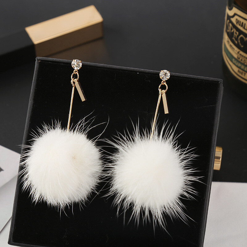 Korea disain, sügis-talvised nahkpallidega kõrvarõngad naistele 2023, uus stiil, moodne temperament, internetikuulsus, pikad nõelkõrvarõngad 