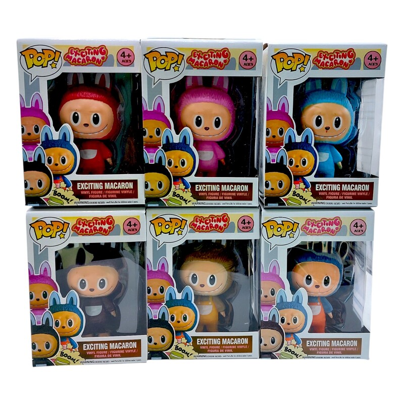 Комплект Фигурки Labubu, пластмаса, 6 броя, 10 см