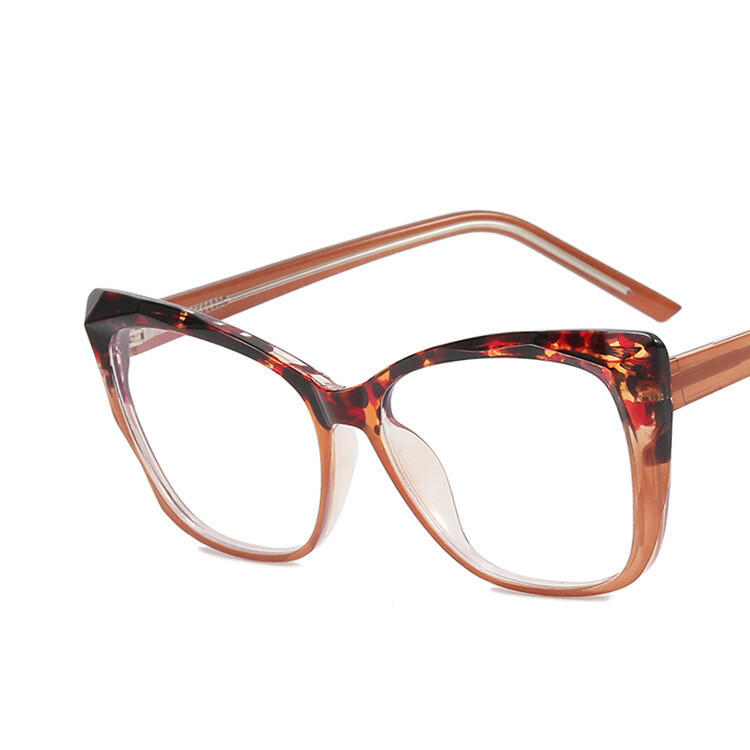 Ευρωπαϊκά και αμερικανικά προσωπικά γυαλιά ανάγνωσης με μάτι γάτας, οπτικό δαχτυλίδι TR90 με αντι-μπλε φως από ρητίνη, μοντέρνες λαβές ελατηρίου