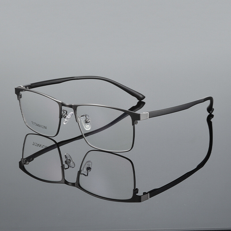 Nauji itin lengvi metaliniai pilno rėmelio akinių rėmeliai, vyriški verslo klasės optiniai rėmeliai, juodi ir auksiniai antakių rėmeliai, kvadratiniai rėmeliai trumparegystės priežiūrai.