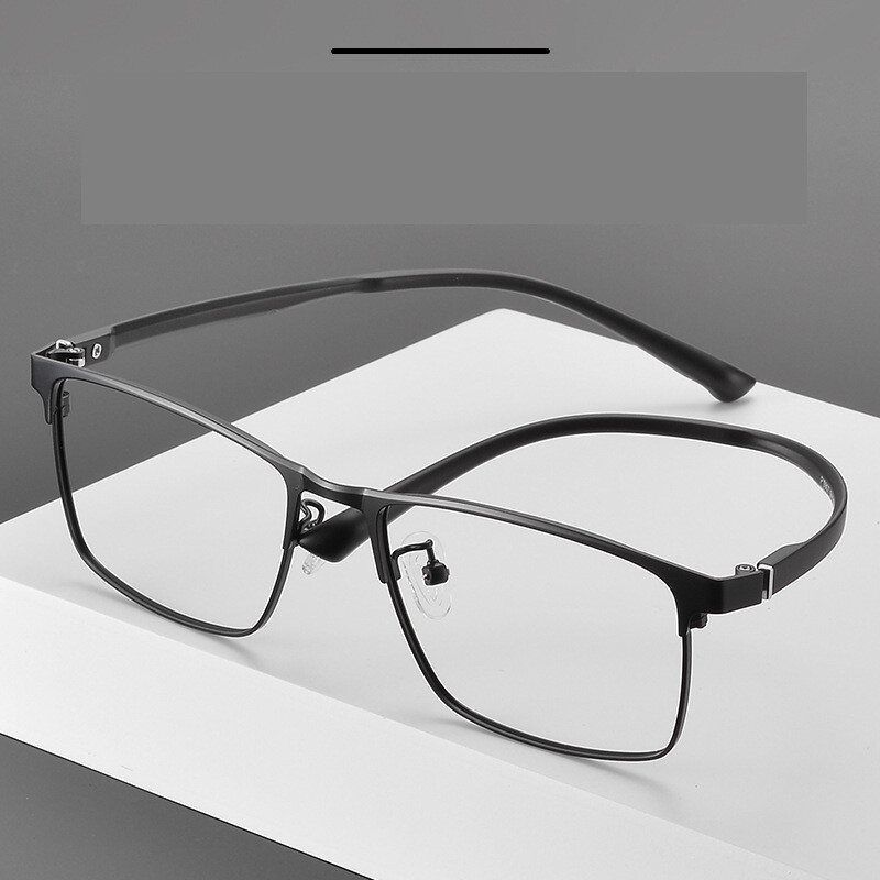 Nauji itin lengvi metaliniai pilno rėmelio akinių rėmeliai, vyriški verslo klasės optiniai rėmeliai, juodi ir auksiniai antakių rėmeliai, kvadratiniai rėmeliai trumparegystės priežiūrai.