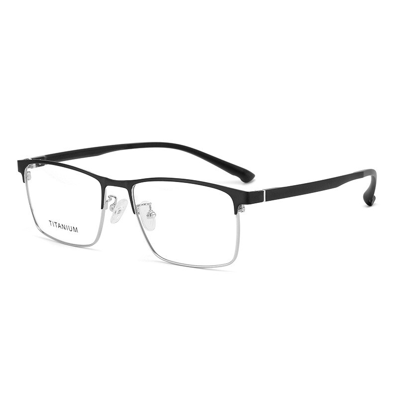 Nauji itin lengvi metaliniai pilno rėmelio akinių rėmeliai, vyriški verslo klasės optiniai rėmeliai, juodi ir auksiniai antakių rėmeliai, kvadratiniai rėmeliai trumparegystės priežiūrai.