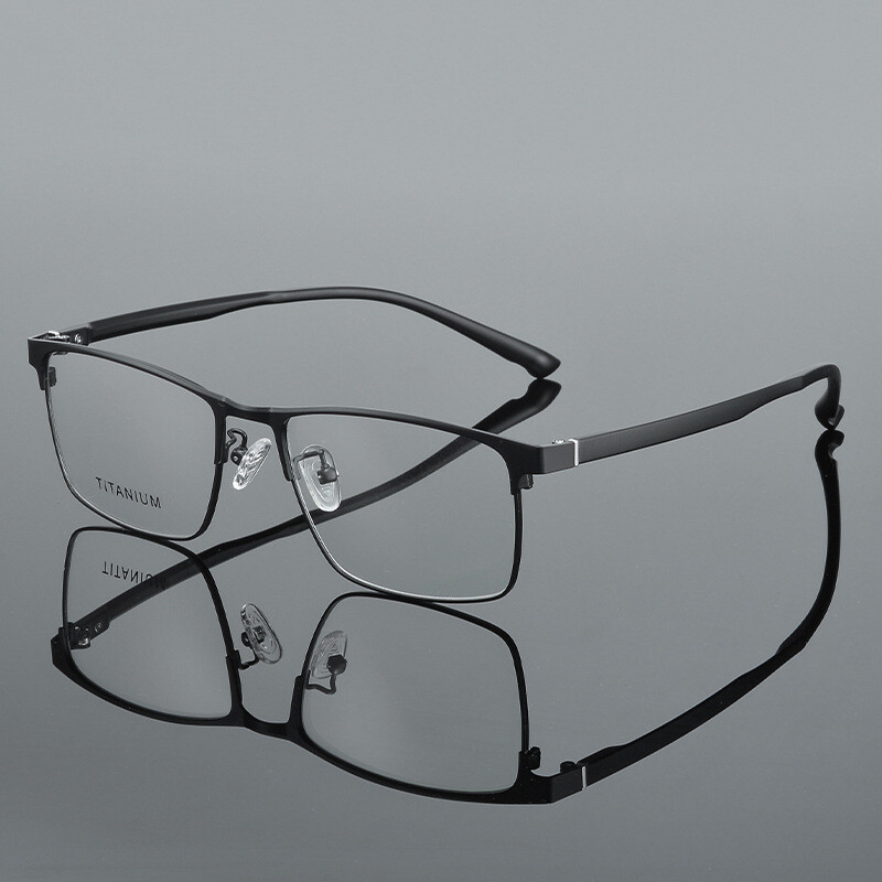 Nauji itin lengvi metaliniai pilno rėmelio akinių rėmeliai, vyriški verslo klasės optiniai rėmeliai, juodi ir auksiniai antakių rėmeliai, kvadratiniai rėmeliai trumparegystės priežiūrai.