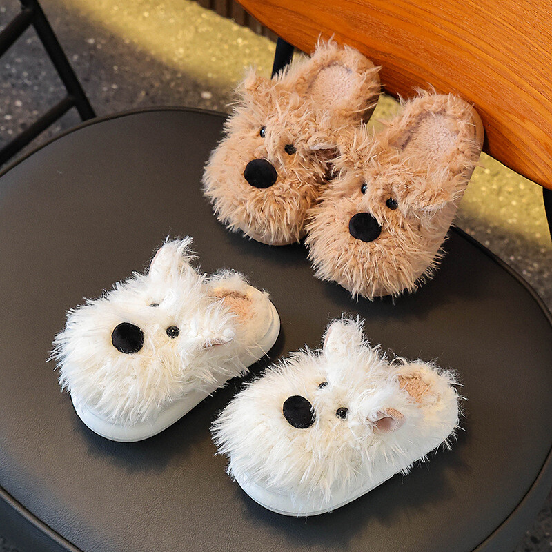 Sügis-talvised soojad laste puuvillased sussid poistele ja tüdrukutele, koduseks kasutamiseks, libisemiskindlad, pehmed, armsad, kriimustatud kutsikatega