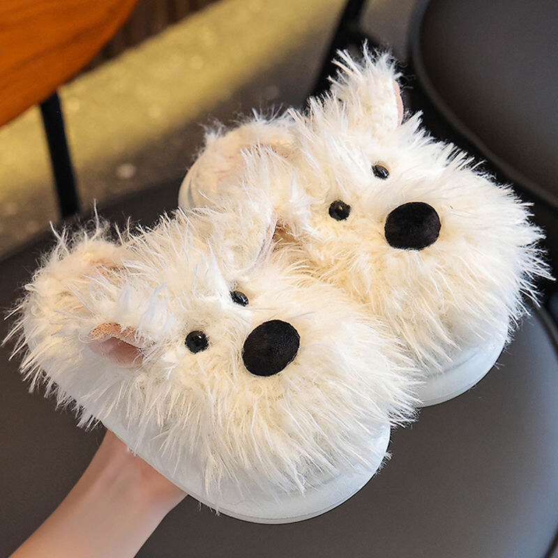 Sügis-talvised soojad laste puuvillased sussid poistele ja tüdrukutele, koduseks kasutamiseks, libisemiskindlad, pehmed, armsad, kriimustatud kutsikatega