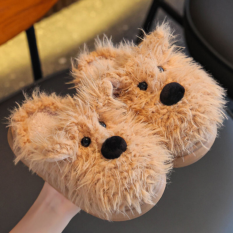 Sügis-talvised soojad laste puuvillased sussid poistele ja tüdrukutele, koduseks kasutamiseks, libisemiskindlad, pehmed, armsad, kriimustatud kutsikatega