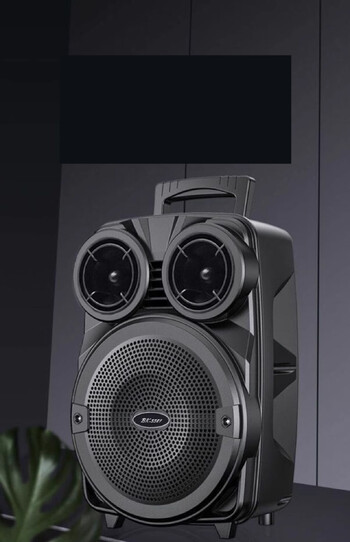 Bezvadu Bluetooth skaļrunis ar ārējo mikrofonu, 6 collu mājas zemfrekvences skaļrunis ar lielu skaļumu, kvadrātveida deju un spēcīgu basu