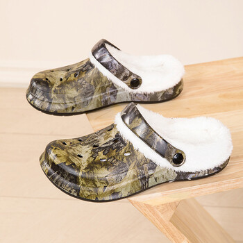 Papuci de casă din bumbac pentru bărbați cu talpă groasă, catifea și bumbac, toamnă și iarnă, EVA, interior, Baotou, antiderapanți, calzi, cu gaură, pentru femei