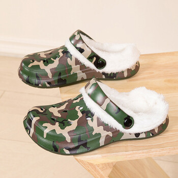 Papuci de casă din bumbac pentru bărbați cu talpă groasă, catifea și bumbac, toamnă și iarnă, EVA, interior, Baotou, antiderapanți, calzi, cu gaură, pentru femei