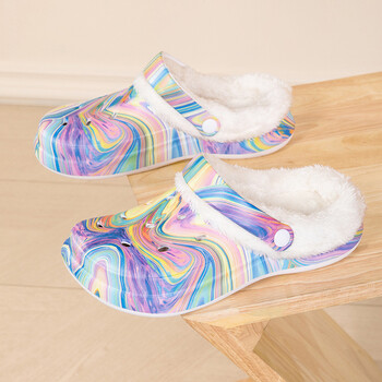 Papuci de casă din bumbac pentru bărbați cu talpă groasă, catifea și bumbac, toamnă și iarnă, EVA, interior, Baotou, antiderapanți, calzi, cu gaură, pentru femei