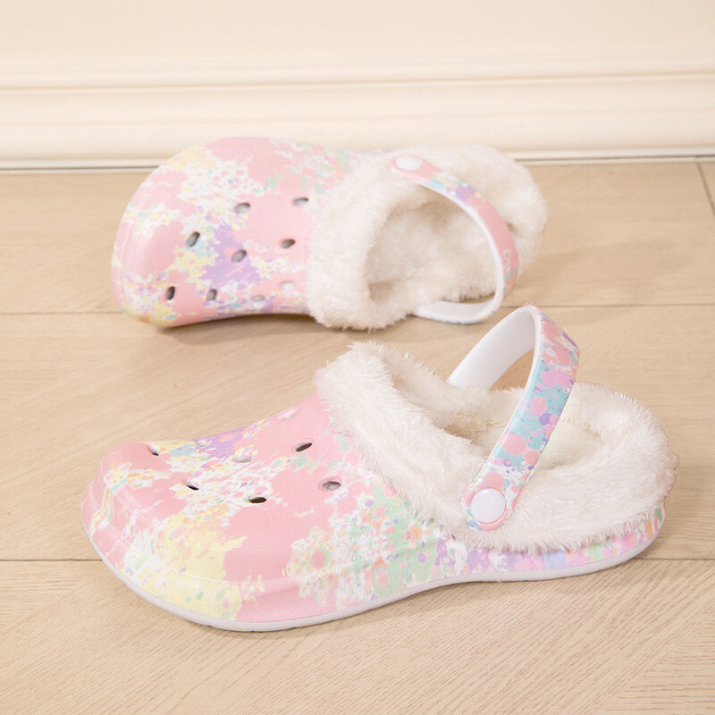 Papuci de casă din bumbac pentru bărbați cu talpă groasă, catifea și bumbac, toamnă și iarnă, EVA, interior, Baotou, antiderapanți, calzi, cu gaură, pentru femei