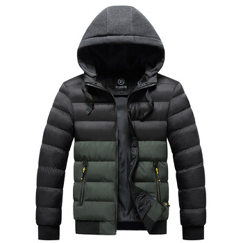 Muška jesensko-zimska jakna s pamučnom podstavom, europska i američka pamučna ležerna topla parka, debela vjetrootporna jakna s pamučnom podstavom, s prilagođenim logotipom