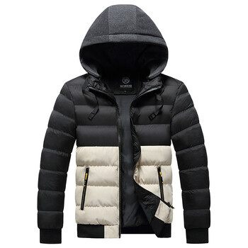 Muška jesensko-zimska jakna s pamučnom podstavom, europska i američka pamučna ležerna topla parka, debela vjetrootporna jakna s pamučnom podstavom, s prilagođenim logotipom