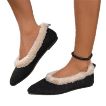 Populiarūs korėjietiško stiliaus rudens ir žiemos 2025 naujo stiliaus madingi laisvalaikio viršutiniai drabužiai su smailia nosele ir plokščiu dugnu „Baotou“ odiniai laisvalaikio bateliai moterims.