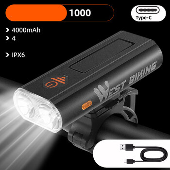 „West Rider“ dviračio žibintas, priekinis žibintas, stipri šviesa, važiavimas naktį, žibintuvėlis, indukcinė lemputė, kalnų dviratis, USB įkrovimas, važiavimo įranga