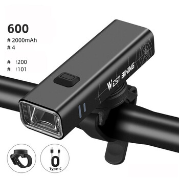 „West Rider“ dviračio žibintas, priekinis žibintas, stipri šviesa, važiavimas naktį, žibintuvėlis, indukcinė lemputė, kalnų dviratis, USB įkrovimas, važiavimo įranga