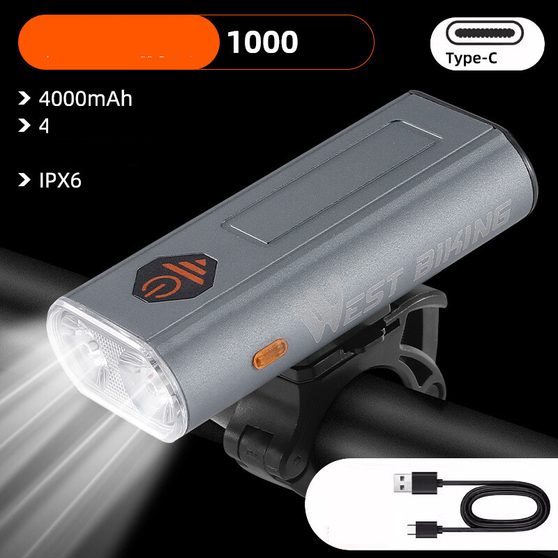 „West Rider“ dviračio žibintas, priekinis žibintas, stipri šviesa, važiavimas naktį, žibintuvėlis, indukcinė lemputė, kalnų dviratis, USB įkrovimas, važiavimo įranga