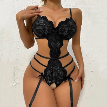 Body din dantelă dulce-picantă tridimensională europeană și americană nouă din fabrică 2022, tentație sexy, comerț exterior, lenjerie intimă, pijamale sexy