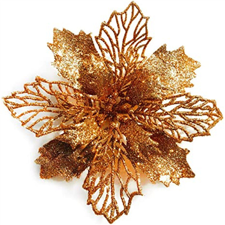 16 cm dobs zelta rotangpalmas pulvera ziedu vainags, DIY dekoratīvi ziedi, Ziemassvētku eglītes aksesuāri, kulonu veidotājs