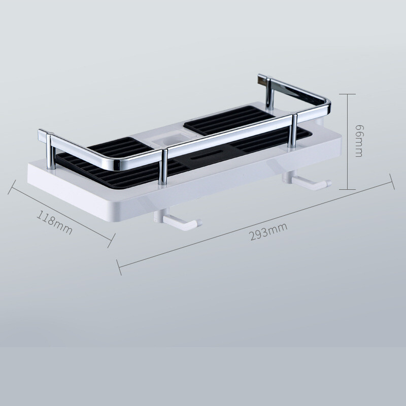Dušo lentynėlė, pakeliamas dušo padėklas, daugiafunkcinė vonios kambario daiktadėžė, be perforatoriaus