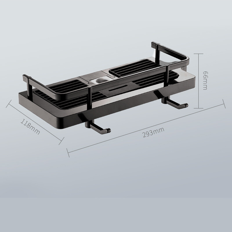 Dušo lentynėlė, pakeliamas dušo padėklas, daugiafunkcinė vonios kambario daiktadėžė, be perforatoriaus