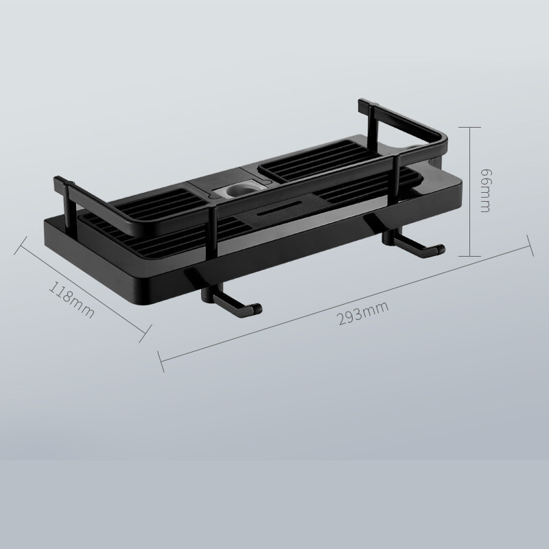 Dušo lentynėlė, pakeliamas dušo padėklas, daugiafunkcinė vonios kambario daiktadėžė, be perforatoriaus