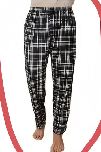 2025 m. naujos tarpvalstybinės medvilnės imitacijos pižamos, pavasario ir rudens stilingos laisvalaikio languotos kelnės vyrams ir moterims, laisvos tiesios namų kelnės