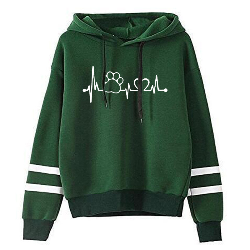 Hanorac cu dungi și bare paralele cu imprimeu ECG pentru comerț exterior transfrontalier, toamnă și iarnă, pentru bărbați și femei europeni și americani, topuri și paltoane lejere