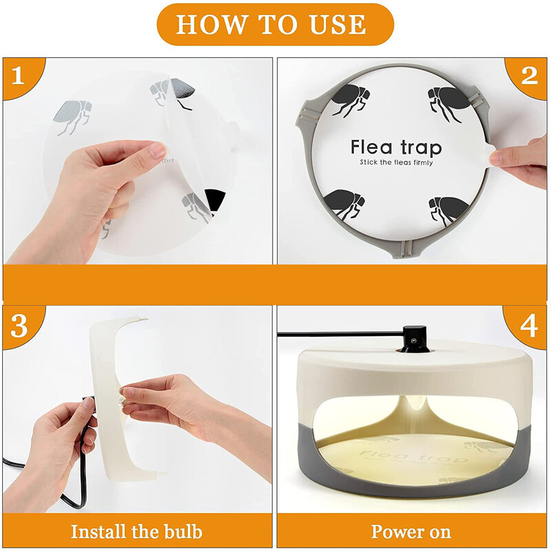 Naujame naminių gyvūnėlių blusų gaudyklyje nėra pesticidų, kurie priviliotų lipnius uodus