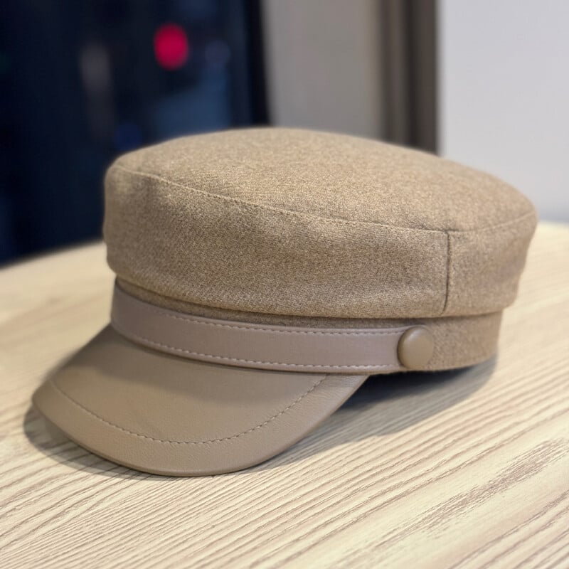 Új 2025 őszi és téli retró gyapjú műszőrme kalap nőknek, brit nyolcszögletű lapos cilinder irodalmi utazásokhoz